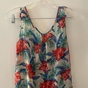 Blue, Turquoise, Red and White Tank Top Blouse by Iris Los Angeles size Small